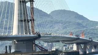 2025年9月13日-施工中的淡江大橋（八里輕軌橋）（淡水漁人碼頭視角）🚧🔨🌉🌁