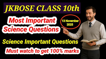 Science Important Questions Jkbose Class 10th 2025 | Jkbose Class 10th Science Important questions
