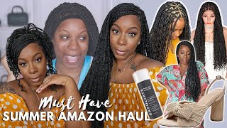 Amazon - Knotless Boho Braided Wig + TRY ON Summer Clothing Nails Shoes & MORE Haul W.I.G vs W.I.B 3