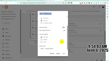 Blogging Expert Tricks 66 - How To Blogger Configure Archive Settings on Blogger New Website