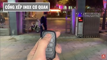 Cổng Xếp Inox 304 Chạy Điện - Lắp đặt toàn quốc - LH 0979622787