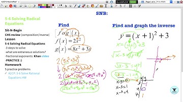 A2CP: 5-6 Solving Radical Equations