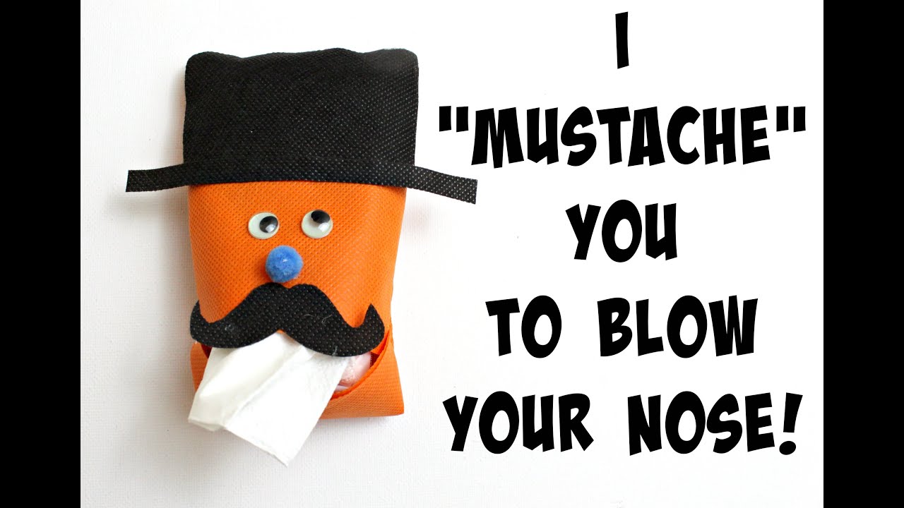 "I Mustache You to Blow Your Nose" DIY Tissue Holder YouTube
