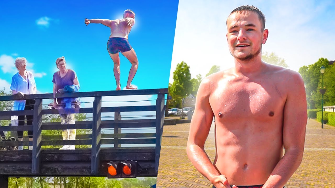 BACKFLIPS VAN EEN BRUG AF DOEN EN RANDOM MENSEN GEVEN ONS EEN CIJFER!