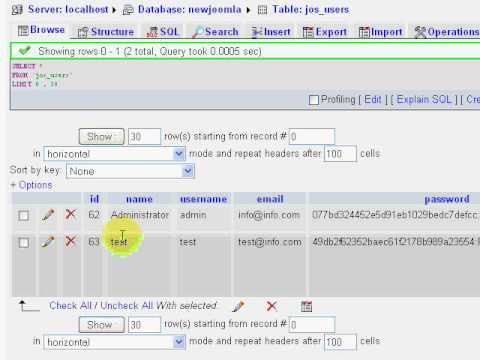 How to reset Joomla Password