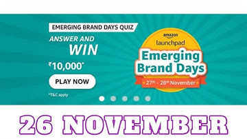 Amazon Funzone Emerging Brand Day Quiz Answers Today|26 November|Amazon Quiz Answers|Daily Quiz Time