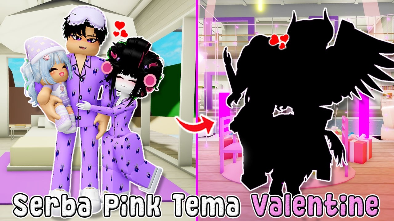 AKU UBAH SELURUH KELUARGA JADI SERBA PINK SPESIAL HARI VALENTINE | Brookhaven RP