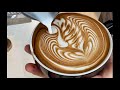 Learning barista skills, making swan latte art tutorial 