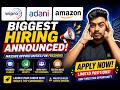 Wipro, Adani, Amazon Biggest Hiring Announced | OFF Campus Drive For 2026, 2025, 2024 Batch | Jobs