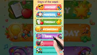 Days of the week | Sunday-Monday-Tuesday #shorts #shortvideo #nurseryrhymes #education