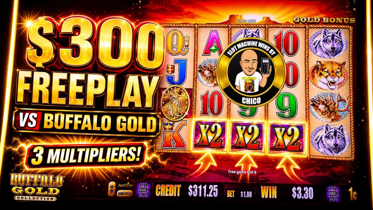 $300 Freeplay VS Buffalo Gold Slot Machine in Las Vegas - YouTube