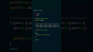 Vowel or Consonant in C | Beginner Logic | #clanguage #cprogramming #codingtips