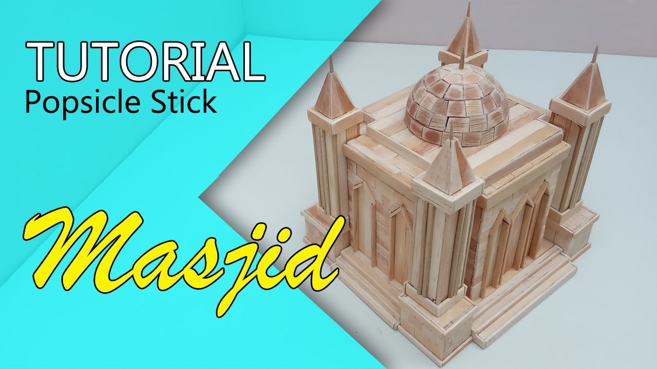 MASJID dari  Stik  Es Krim  Easy Popsicle Stick  YouTube