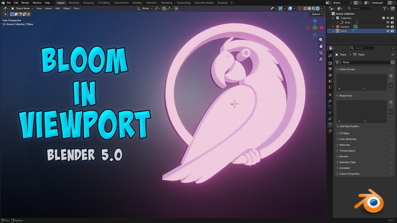 Bloom in Viewport | Blender 5.0 Eevee and Cycles