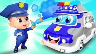 Police Car Lost Color 🚓 Find My Color Song | Funny Kids Songs | Bibiberry Nursery Rhymes