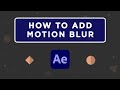 How to enable motion blur in After Effects | Tutorial for #beginner