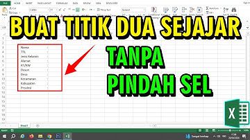 CARA MEMBUAT TITIK DUA AGAR LURUS DAN RAPI DI EXCEL