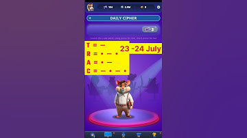 Hamster kombat daily cipher | Hamster Kombat daily cipher july 23 - 24 #hamsterkombat #today