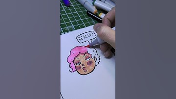 Cute Coloring Timelapse with Markers #timelapse #shorts #markers #coloring #copics #cartoonart