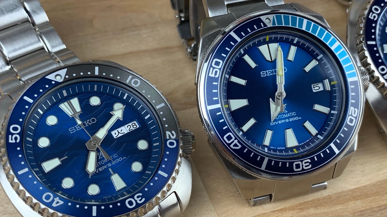 Seiko samurai vs turtle, blue lagoon vs great white - YouTube