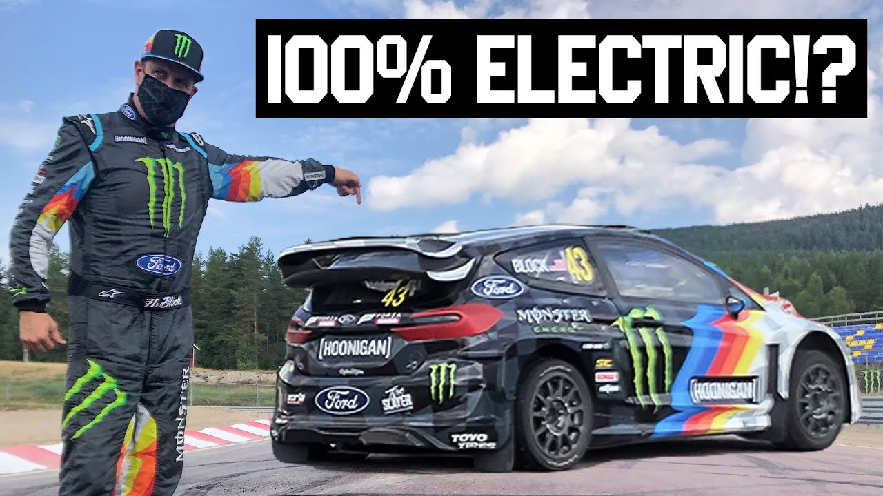 Ken Block Tests Hoons The Worlds First All Electric Rally Cross Car Youtube