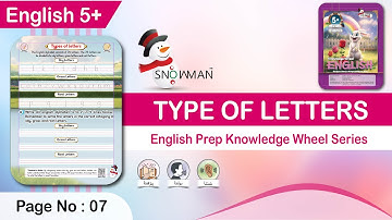English 5+ (Knowledge Wheel Series Page No 7 | Type of Letters | Sky, Gross and Root Letters | Prep