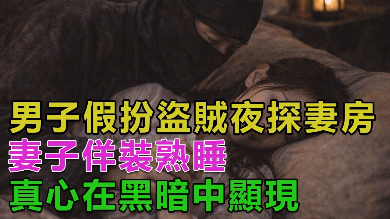 民間故事：男子假扮盜賊夜探妻房，妻子佯裝熟睡，真心在黑暗中顯現
