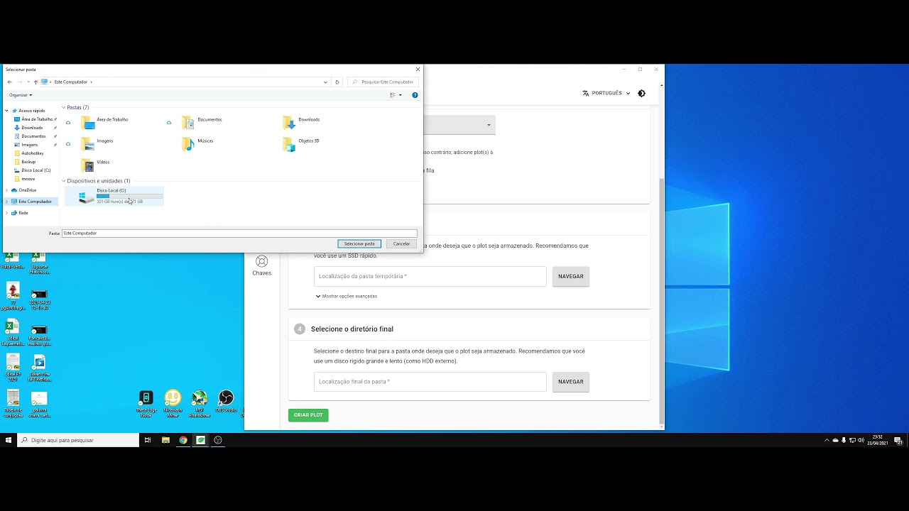 Mineração de Chia com HD - Erro na Criação de Plot Como Resolver RuntimeError: Unknown exception