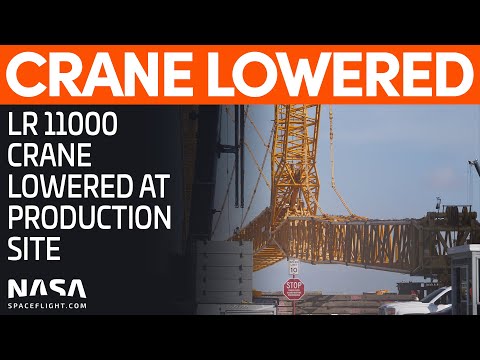 Buckner LR 11000 Crane Lowered | SpaceX Boca Chica