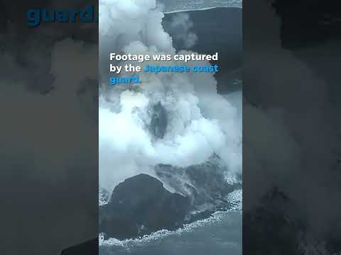 Astonishing volcano eruption caught on camera creating a new island #Shorts