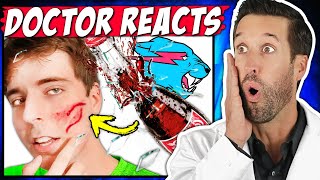 ER Doctor REACTS to DUMBEST YouTuber Injuries