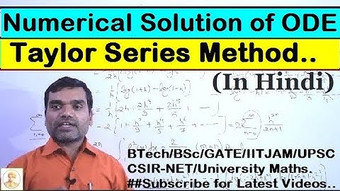 Numerical Methods - Taylor Series Method in Hindi