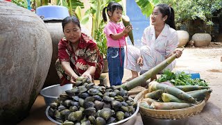 Sreypov life show : Country Mom and grandma cooking for family  Family food cooking