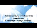 This Song Will Remind You of Your Loved Ones || Grief Songs || passed away