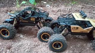 Violent showdown between two off-road remote control cars