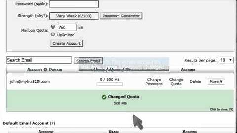 How to change an email account quota in cPanel