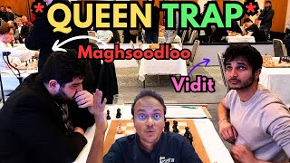 A Brutal Queen Trap | Maghsoodloo vs Vidit Gujrathi | Prague Masters 2024 | Commentary by Sagar