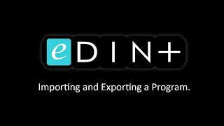 How to Import and Export Configurations in eDIN+ | Quick Guide