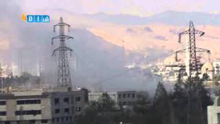 شام ريف دمشق زملكا قصف الطيران الحربي على المدينة   