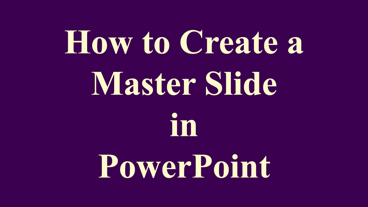 how to make a powerpoint presentation using slide master