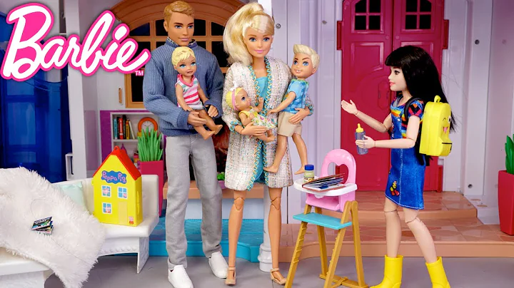 Barbie & Ken Family New Babysitter Story & Evening...