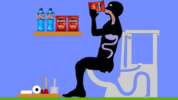 【Algodoo】Toilet While Eating Doritos 2.　ドリトスを食べながらトイレをする人 2