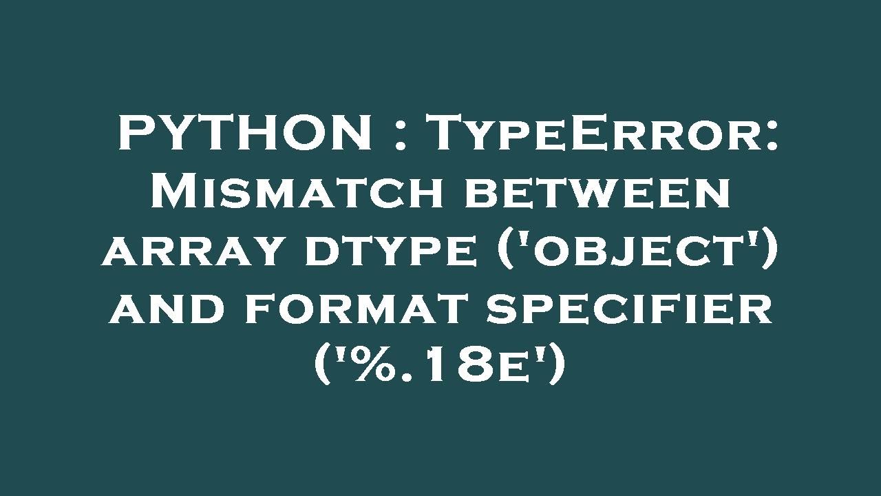 Dtype object