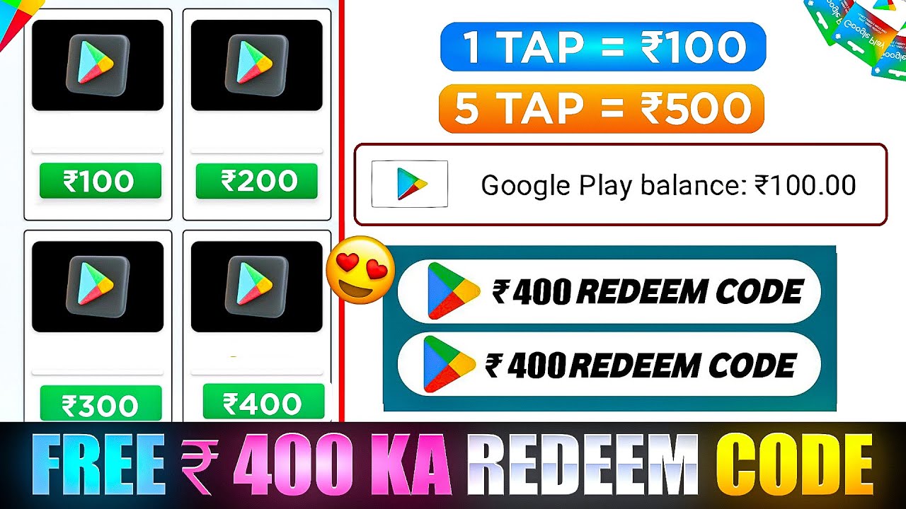 INSTANT FREE REDEEM CODES 🤩 | 400 REDEEM CODE FREE | HOW TO GET GOOGLE PLAY STORE REDEEM CODES FREE