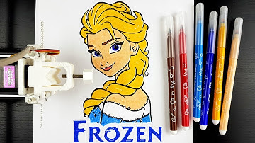 Drawing Elza from Frozen by CNC Draw Robot