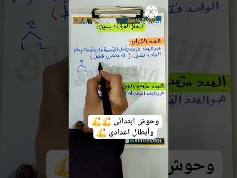الفرق بين العدد الأولى والعدد متعدد العوامل وحوش ابتدائى وأبطال إعدادى