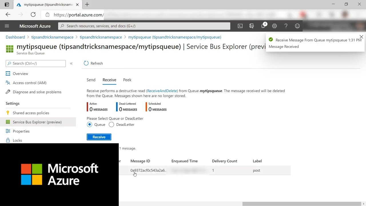 Azure Service Bus Testing