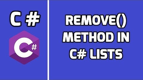 Remove() method in C# Lists | Remove elements from a List
