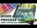 MIXED MEDIA ART: watercolor wax pastels from (Caran D'Ache Neocolor ii)