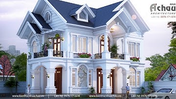 Mẫu Nhà Biệt thự Đẹp - Nhà biệt thự 2 Tầng Đẹp Mái Thái - BTAC1338